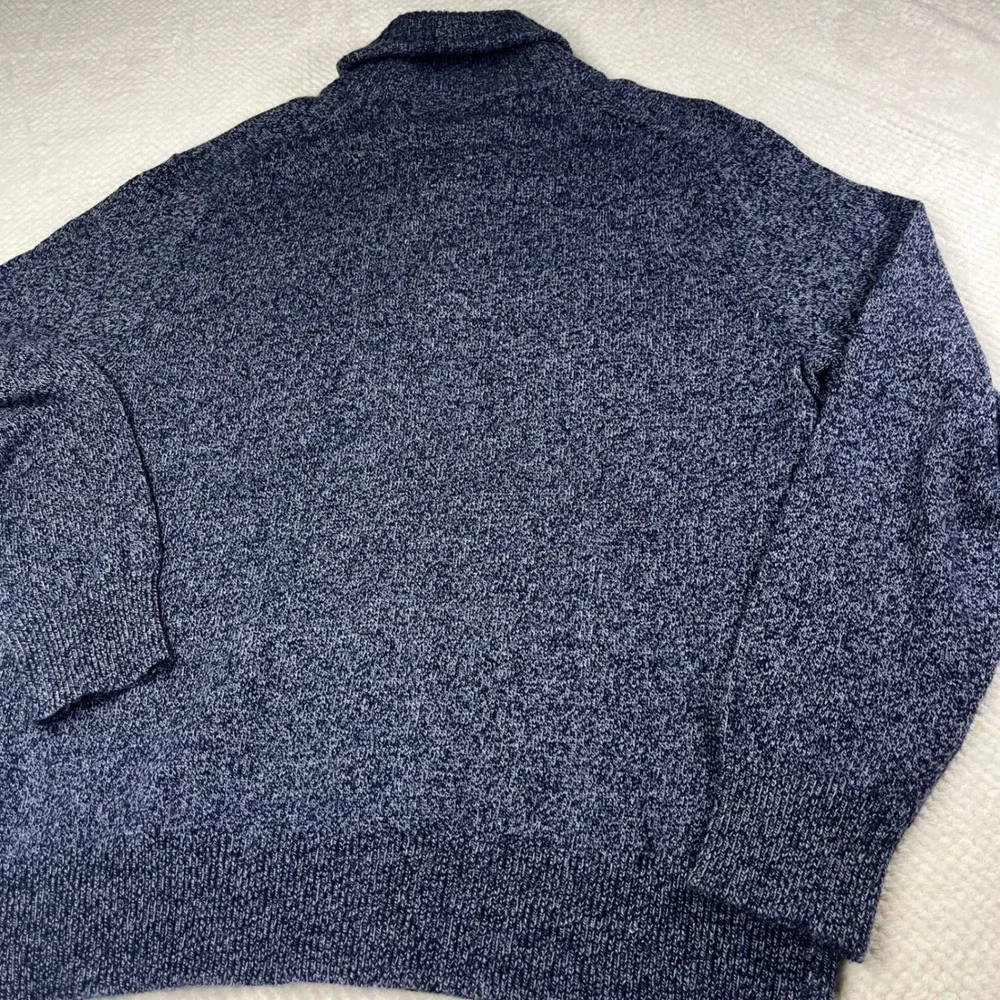 New J. Crew‎ Men's Speckled Blue Shawl Collar Button Sweater Size L